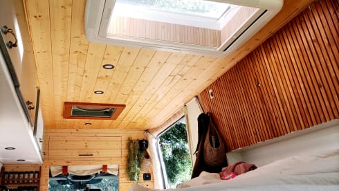 Luxury off-grid Sprinter with unique, bohemian interior! Winter camping