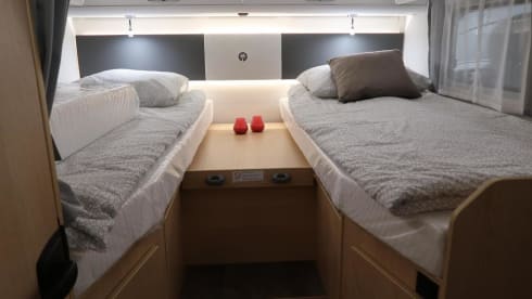 Billy – Hymer Carado with length beds, very suitable for tall people
