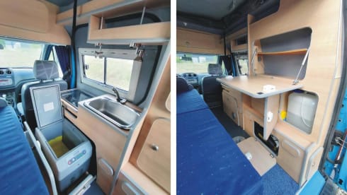 Blue Zone – 2-seater Ford Connect campervan from 2009