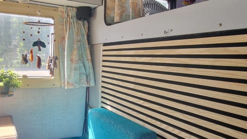 Beautiful vintage Mercedes campervan for hire with Airco
