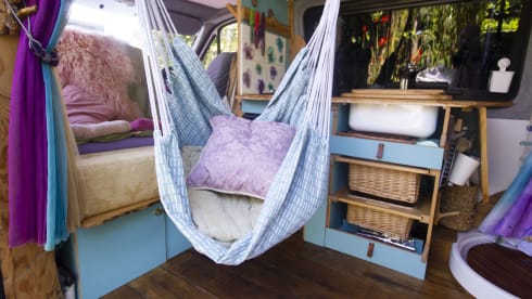 Orla – Off-grid, Heated, 3-Berth Mercedes Camper with Wood Interior & River Table