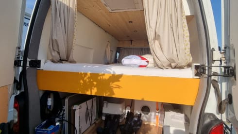 Off-grid self-built camper van