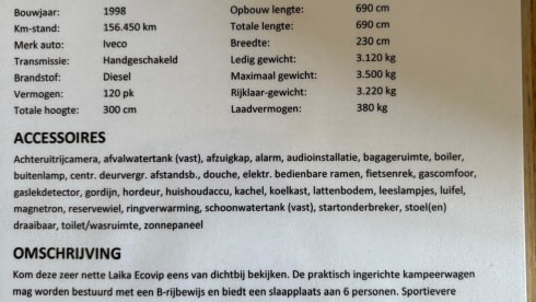 Laika – 4p Laika integrated uit 1998