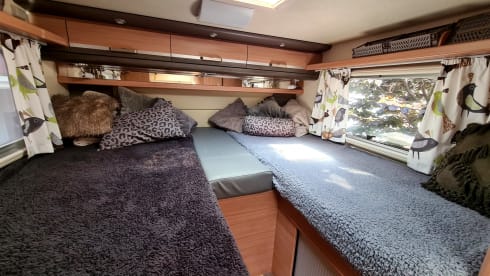 Birdy – Great camper with 4 fixed beds for family or events - XL garage