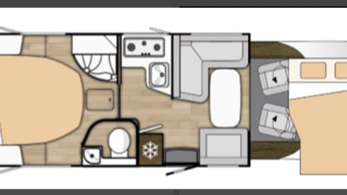 Camper 5P met large kingsize bed