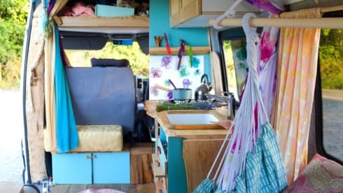 Orla – Off-grid, Heated, 3-Berth Mercedes Camper with Wood Interior & River Table