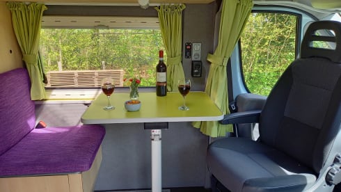 Cozy and compact Peugeot Boxer.