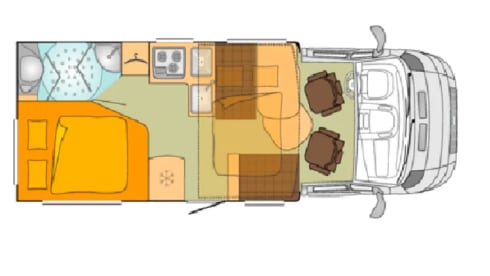 Golden Dream – Luxurious, bright, spacious, 4 pp Burstner camper