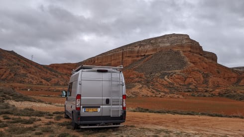 Adventurous camper van with on-board cinema and "Stealth Mode"