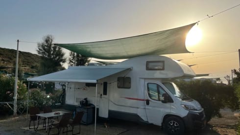 Very luxurious and modern family camper.