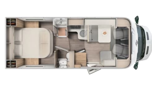 Lucy – 2p Carado from 2024, Queen bed, Semi-integrated