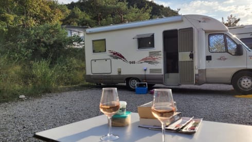 Comfortable retro touring camper.