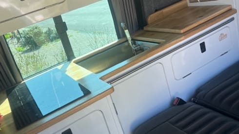 ON BEACH – 4 berth Volkswagen campervan 2015