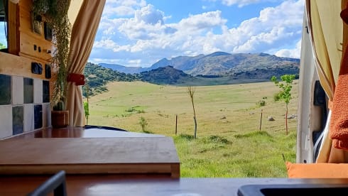 Luxury off-grid Sprinter with unique, bohemian interior! Winter camping