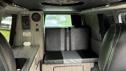 Quicksilver – Rent our Head Turning Quicksilver - LWB T5 with Pop Top roof