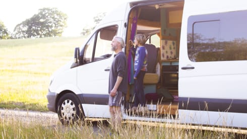 Orla – Off-grid, Heated, 3-Berth Mercedes Camper with Wood Interior & River Table