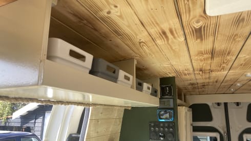 Home is where we park it! – Cool, fresh, self-sufficient 4 person bus camper.