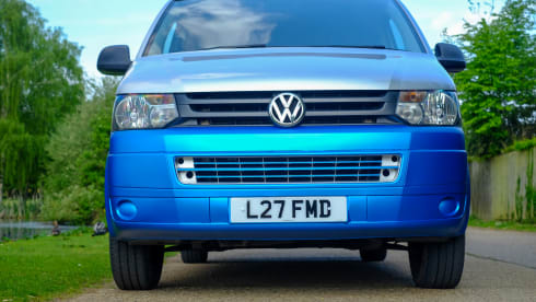 4 berth Volkswagen Campervan with pop top