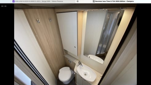 Super luxurious Bürstner with queen bed.