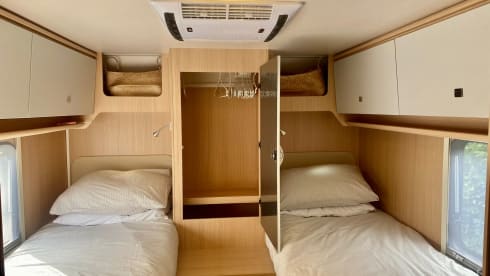 Luxury motorhome with air conditioning and separate sleeping area