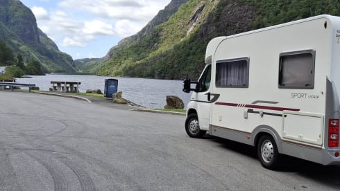 Comfortable 3 to 4 person Adria Sport 573 DF.