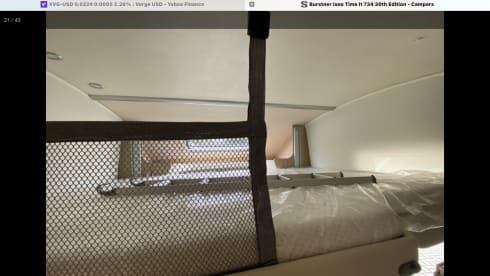 Super luxurious Bürstner with queen bed.