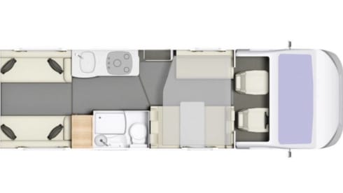 Camping-car Peugeot semi-intégré 6 couchages de 2018