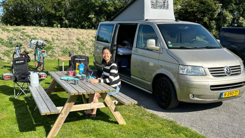 Volkswagen extended camper van sleeps 2 people