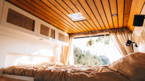 Luxurious campervan with stylish interior