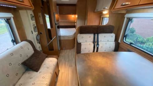 Spacious 4 person Fiat Camper Chausson Flash with French bed & lift bed