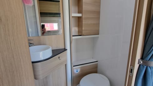 Family camper with bunk beds
