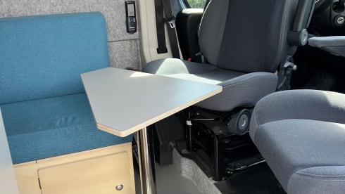 2p Fiat Ducato camper bus from 2016 with air conditioning and e-bike carrier