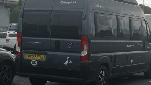 Grey Goose – Grey Goose - 4 berth automatic, 6m Fiat Ducato with pop-top.