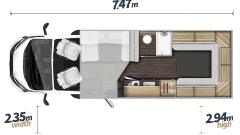 LUX 6 berth & 5 seatbelts – WiFi, 2 TV's, Pets ✅, Bikes ✅, Table & Chairs