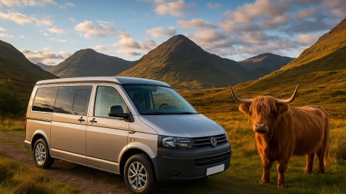 Silver van  – Hire silver van a cool Vw camper from edinburgh airport 