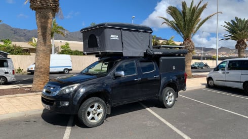 Isuzu D-max 4x4 met 2p. daktent.