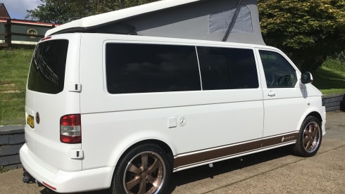 4 berth Volkswagen Transporter Campervan With Pop Top 2013