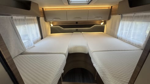Luxe en rust in de natuur – 4p Knaus integrated uit 2022