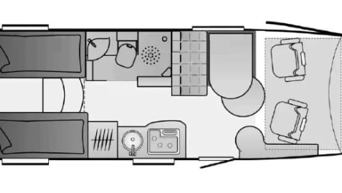 Goeske – Camping-car intégré 4 places Bürstner Elegance I710 avec lits jumeaux
