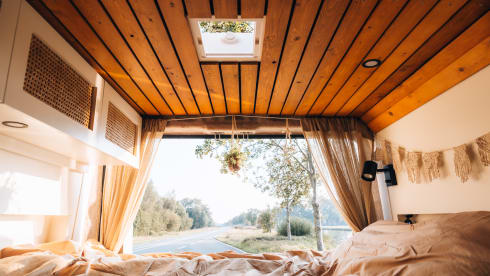 Luxurious campervan with stylish interior