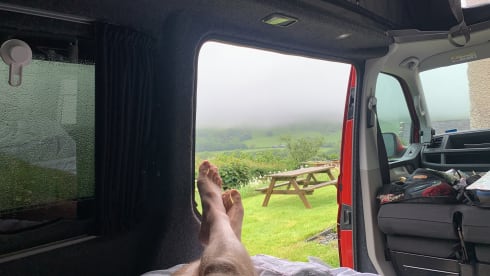 Tracey – Big VW Transporter - sleeps 4 + a child