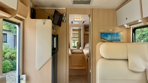 Luxury motorhome with air conditioning and separate sleeping area