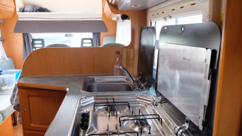 Adria Mobil alcove with 6 belts