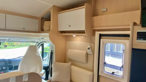 Luxury motorhome with air conditioning and separate sleeping area