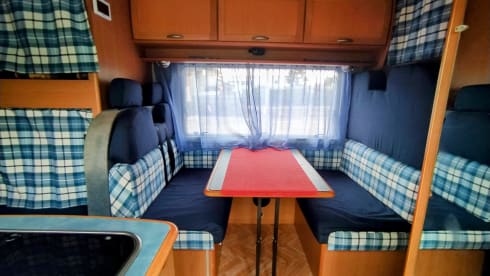 Campervan with sloping ceilings