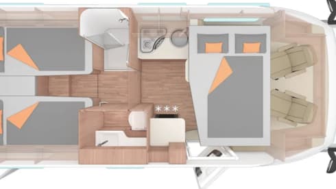 YN25 AOP – Weinsberg CaraSuite 700 ME 4 Berth