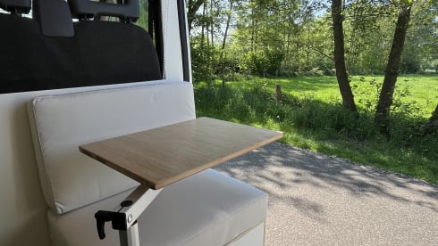Trendy 2-person camper with solar panels