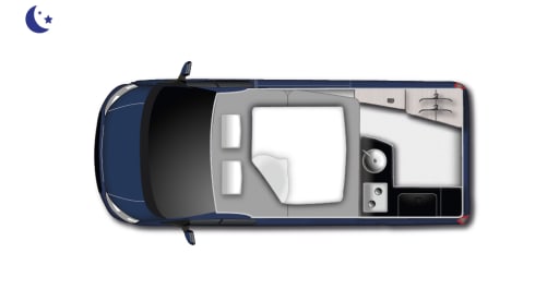 Oranje monster – Compact motorhome with room for five