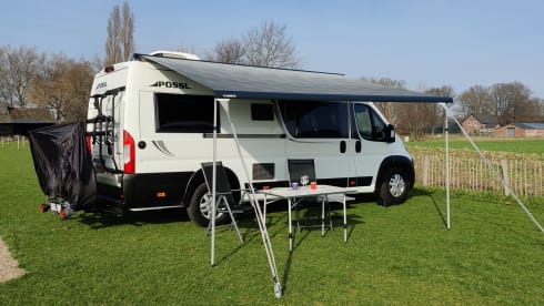 Luxury Pössl bus camper 640 with length beds