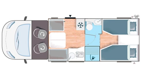 Start in de Ardennen – Luxury 2 person Chausson from 2021 with classic Vanguard rv wrapping.